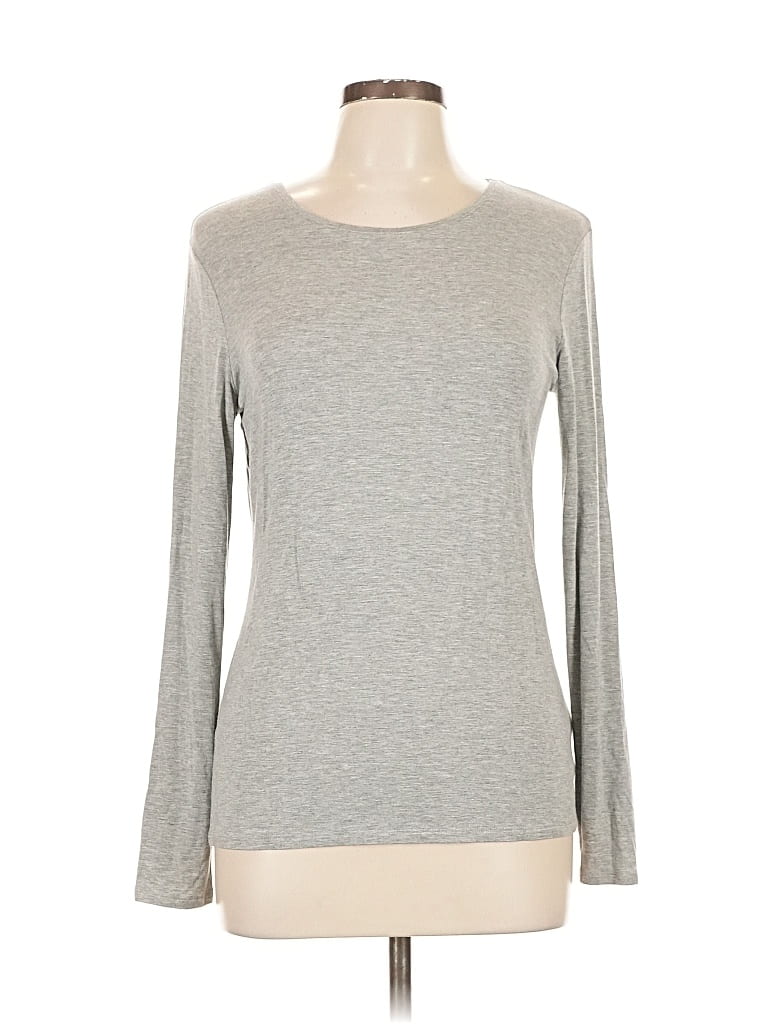 Pre-owned Saks Fifth Avenue Long Sleeve T-shirt In Gray