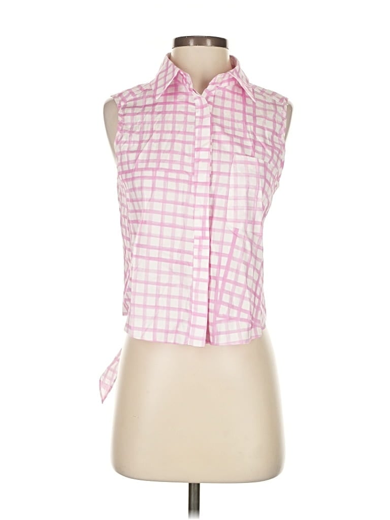 Pre-owned Bergdorf Goodman Sleeveless Button Down Shirt In Pink