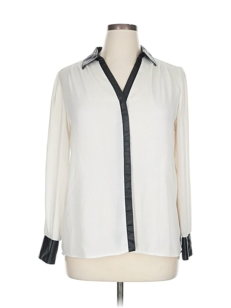 Pre-owned Alfani Long Sleeve Blouse In White