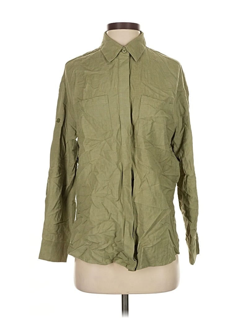 Assorted Brands Long Sleeve Button Down Shirt In Green