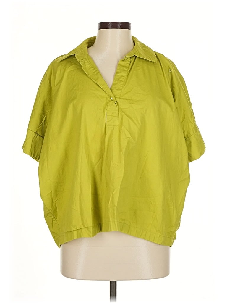 Pre-owned Unbranded Short Sleeve Blouse In Green