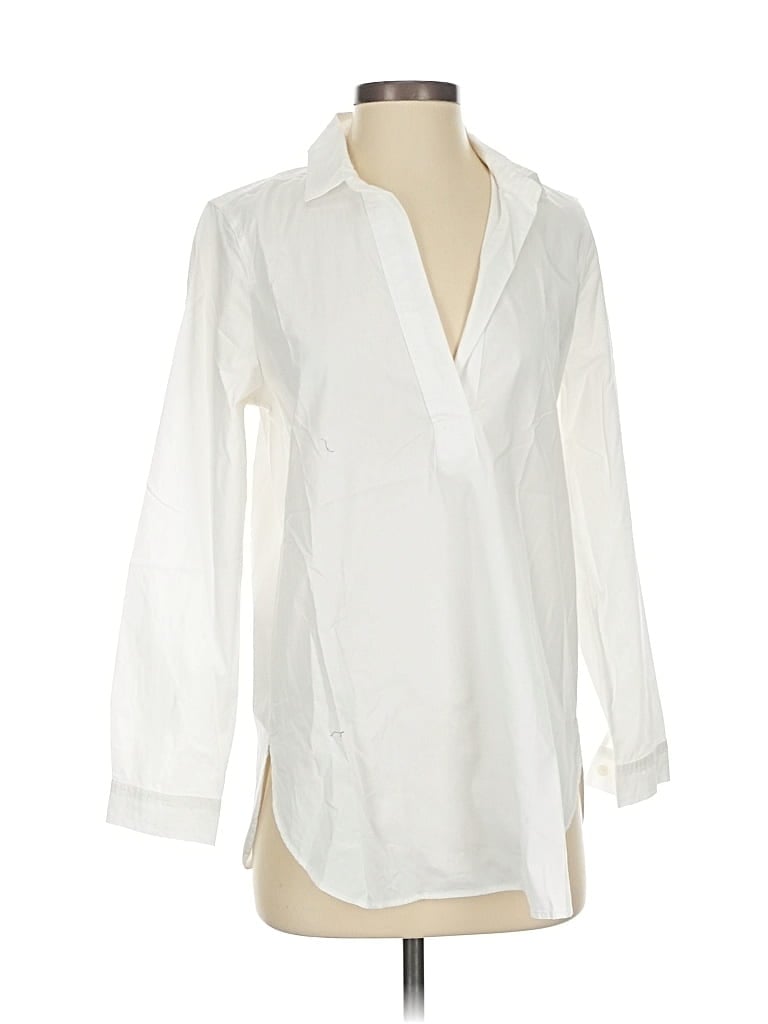 Pre-owned J.crew Factory Store 3/4 Sleeve Blouse In White