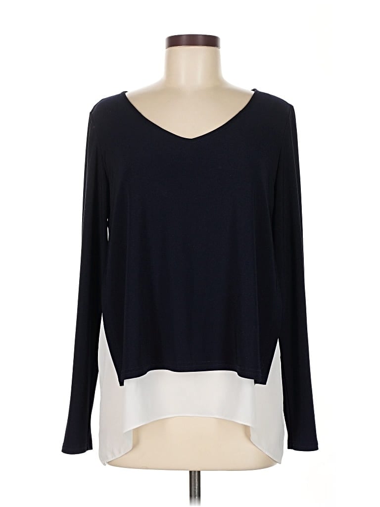 Pre-owned Joseph Ribkoff Long Sleeve Top Black Scoop Neck Tops