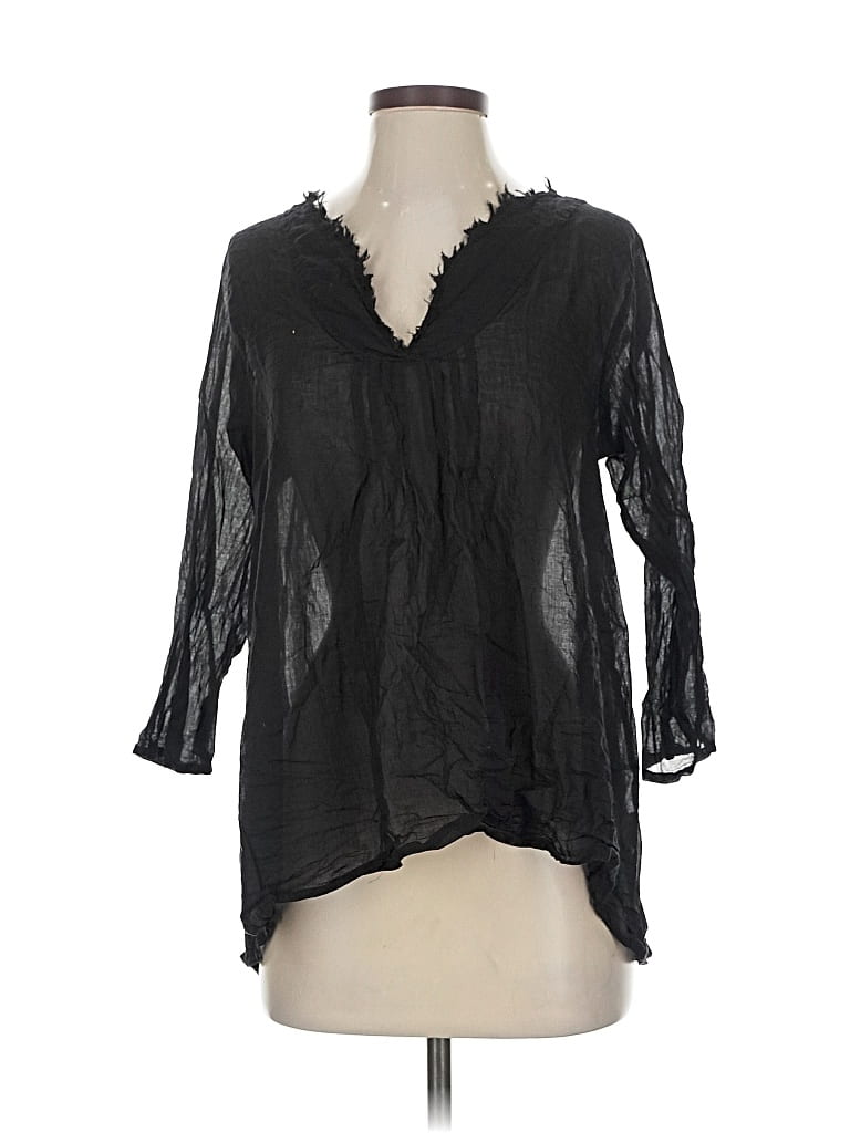 Pre-owned Natural Life 3/4 Sleeve Blouse In Black
