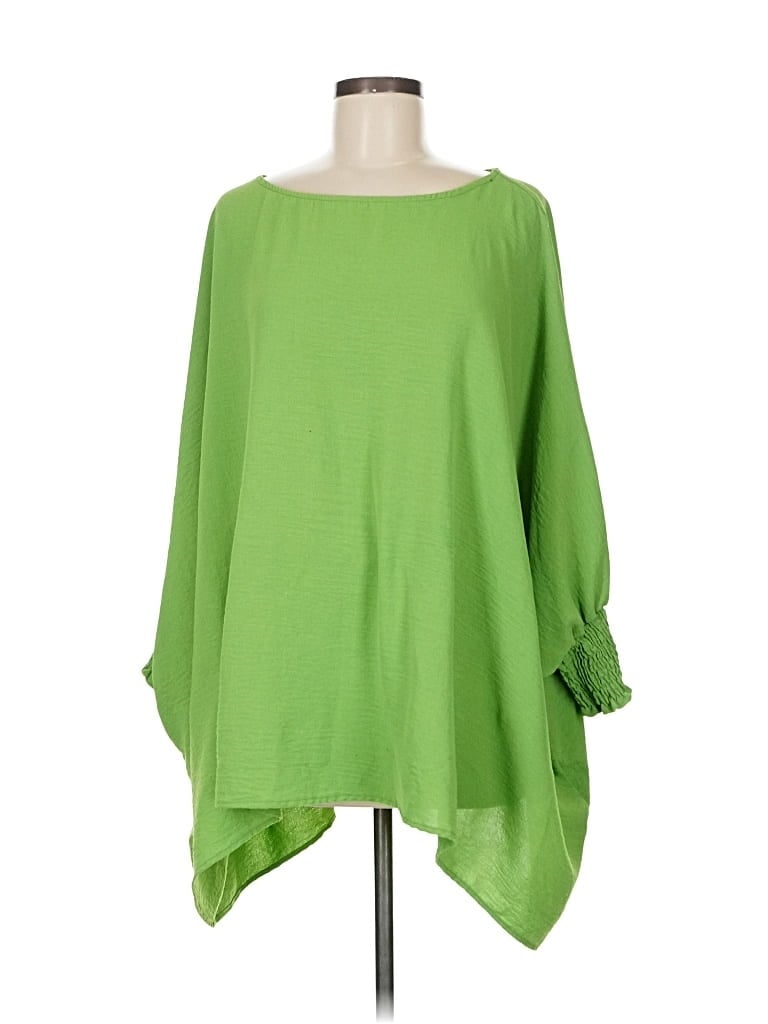 Pre-owned Assorted Brands 3/4 Sleeve Blouse In Green