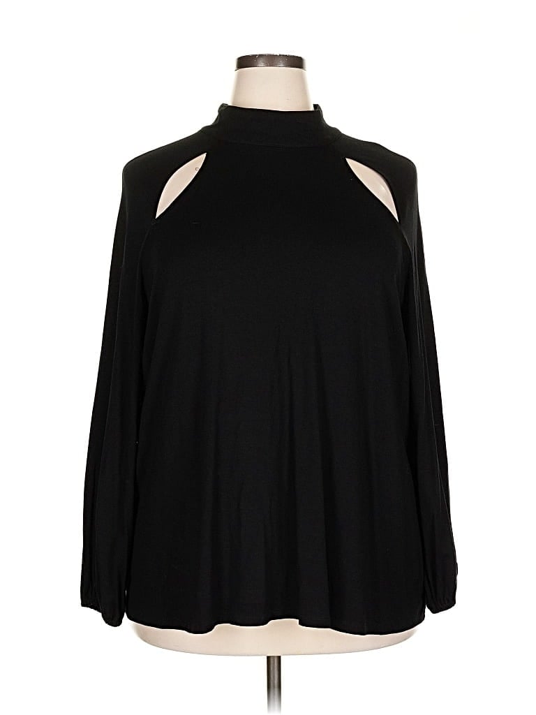 Pre-owned Cupio Long Sleeve Blouse In Black
