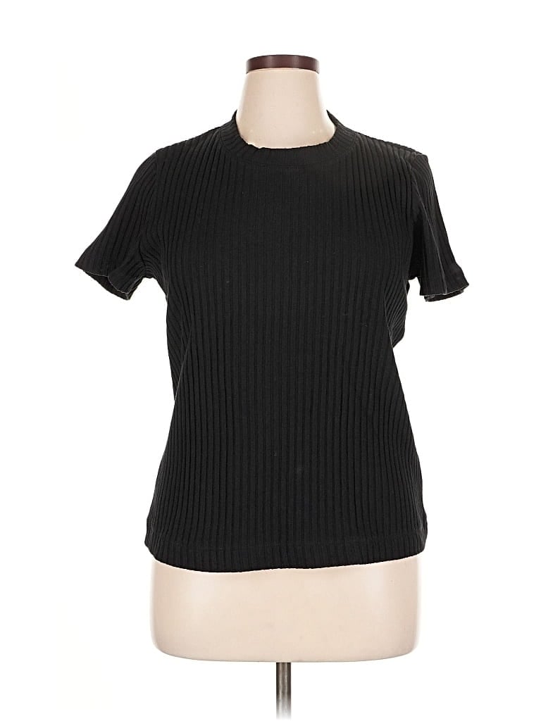Pre-owned Vince Short Sleeve Turtleneck In Black