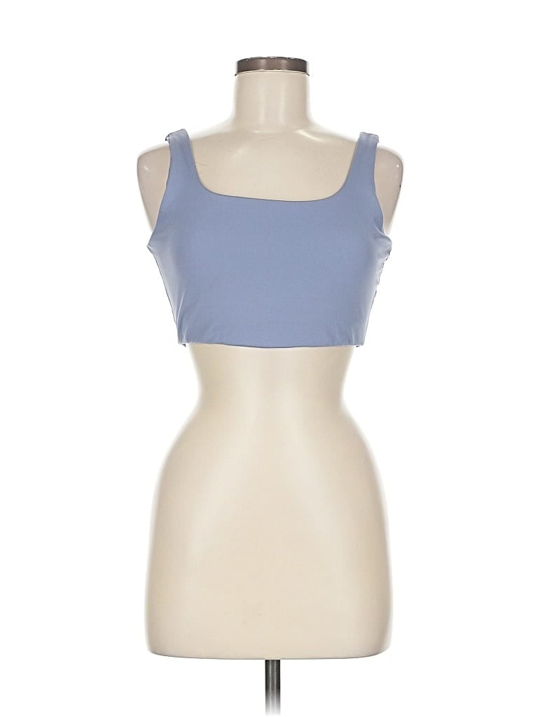 Pre-owned Mwl By Madewell Tank Top Blue Strapless Neckline Tops