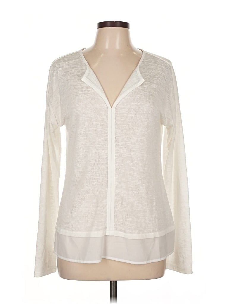 Pre-owned Sanctuary Long Sleeve Blouse In White