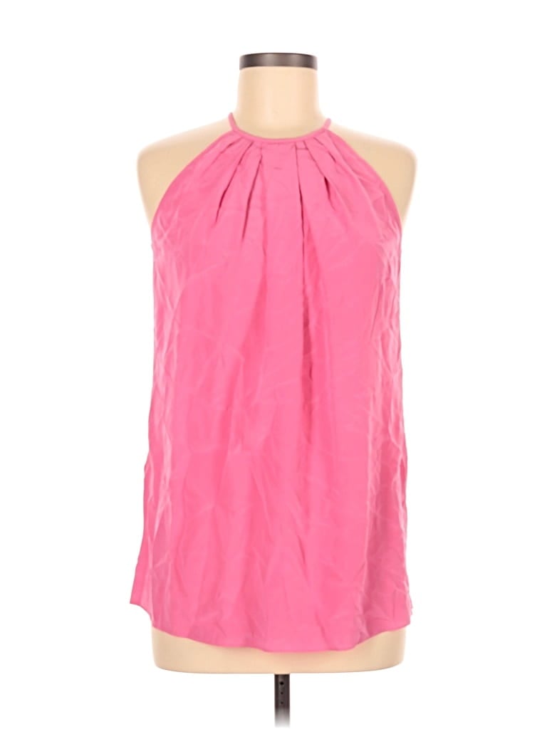 Pre-owned Jay Godfrey Sleeveless Silk Top Pink Halter Neckline Tops