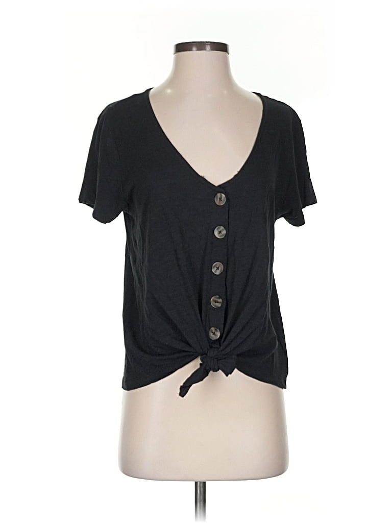 Pre-owned Sanctuary Short Sleeve Top Black Sweetheart Neckline Tops