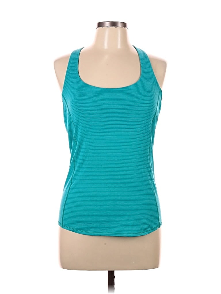 Pre-owned Lululemon Athletica Tank Top Teal Halter Neckline Tops In Blue
