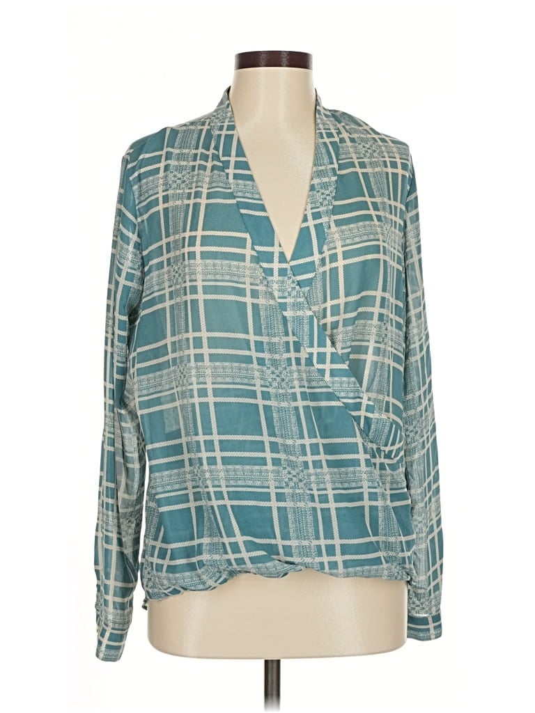 Pre-owned Cabi Long Sleeve Blouse In Blue