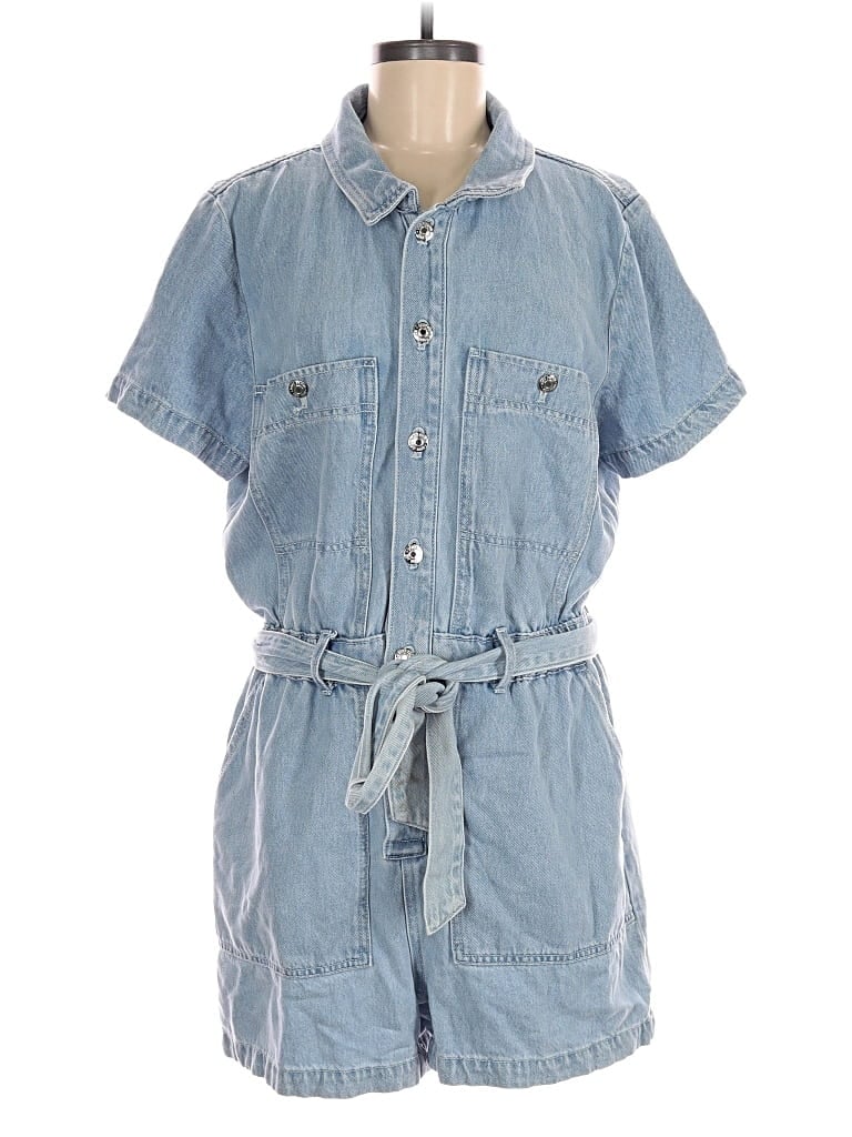 Pre-owned Ann Taylor Loft Romper In Blue