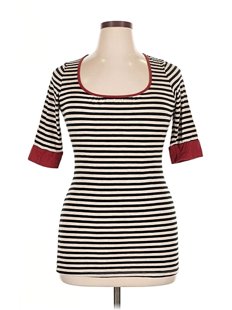 Pre-owned Eyeshadow 3/4 Sleeve Top Burgundy Scoop Neck Tops