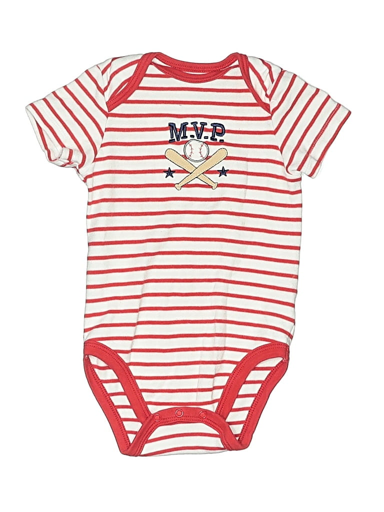 Pre-owned Little Me Kids' Short Sleeve Onesie In Red