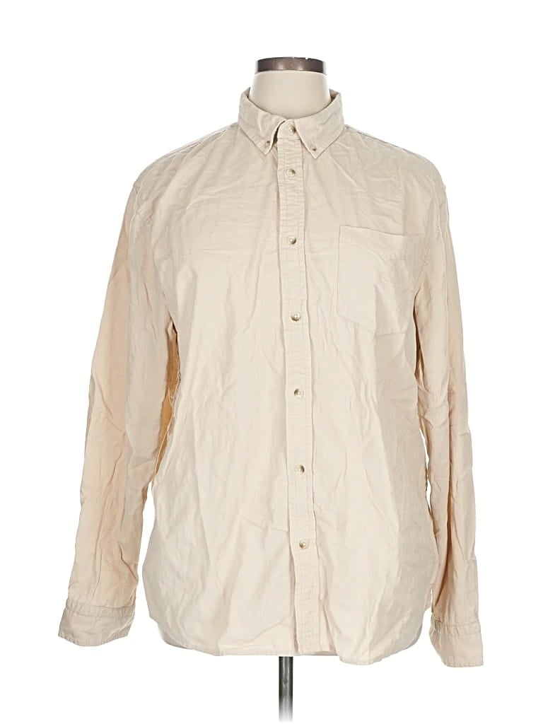 Pre-owned Banana Republic Factory Store Long Sleeve Button Down Shirt In White