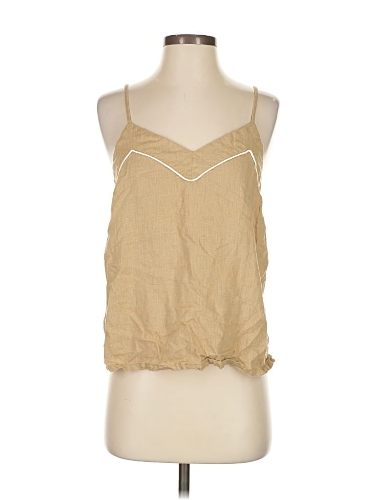 Pre-owned Nordstrom Tank Top Tan Halter Neckline Tops In Brown