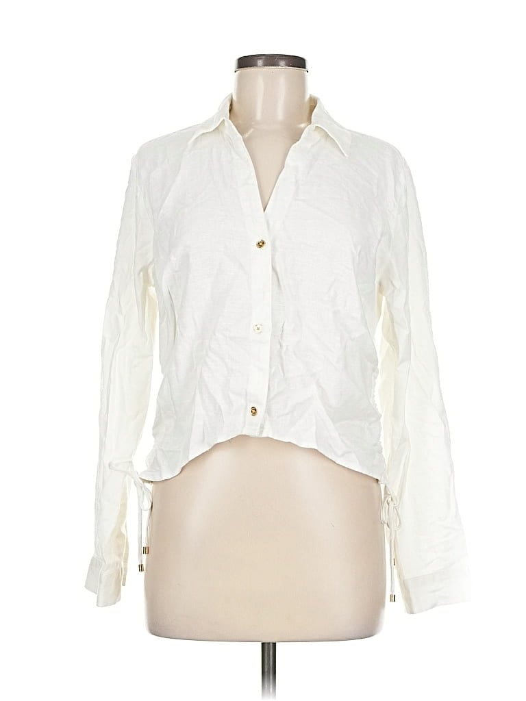 Pre-owned Michael Michael Kors Long Sleeve Blouse In White