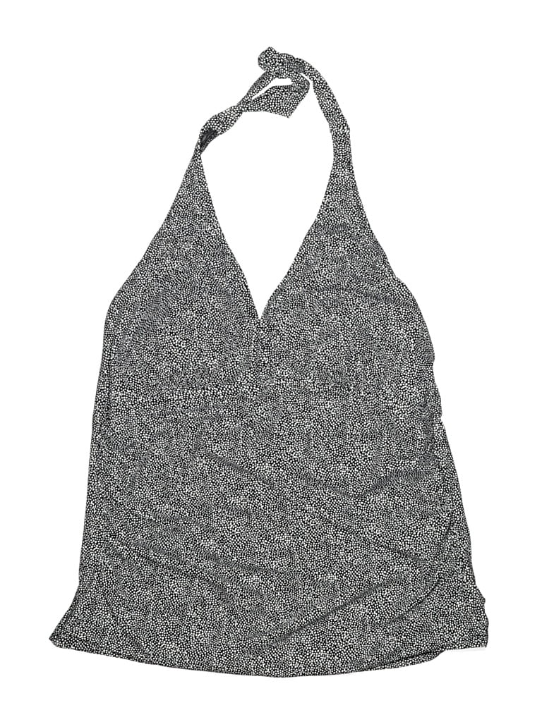 Pre-owned Profile By Gottex Swimsuit Top Gray Tweed Pattern Swimwear