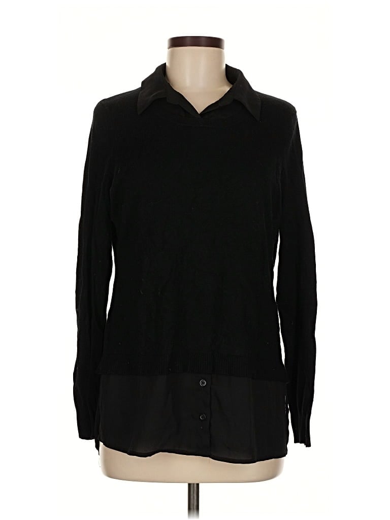 Pre-owned Adrianna Papell Pullover Sweater In Black