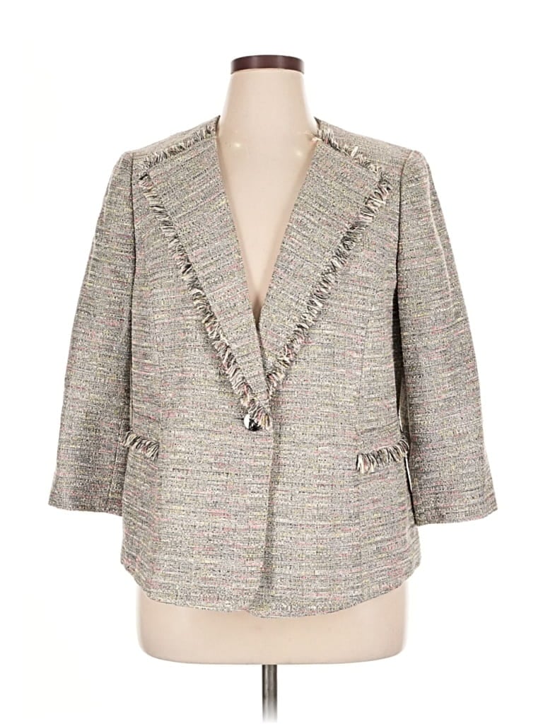 Pre-owned Kasper Blazer Jacket In Gray