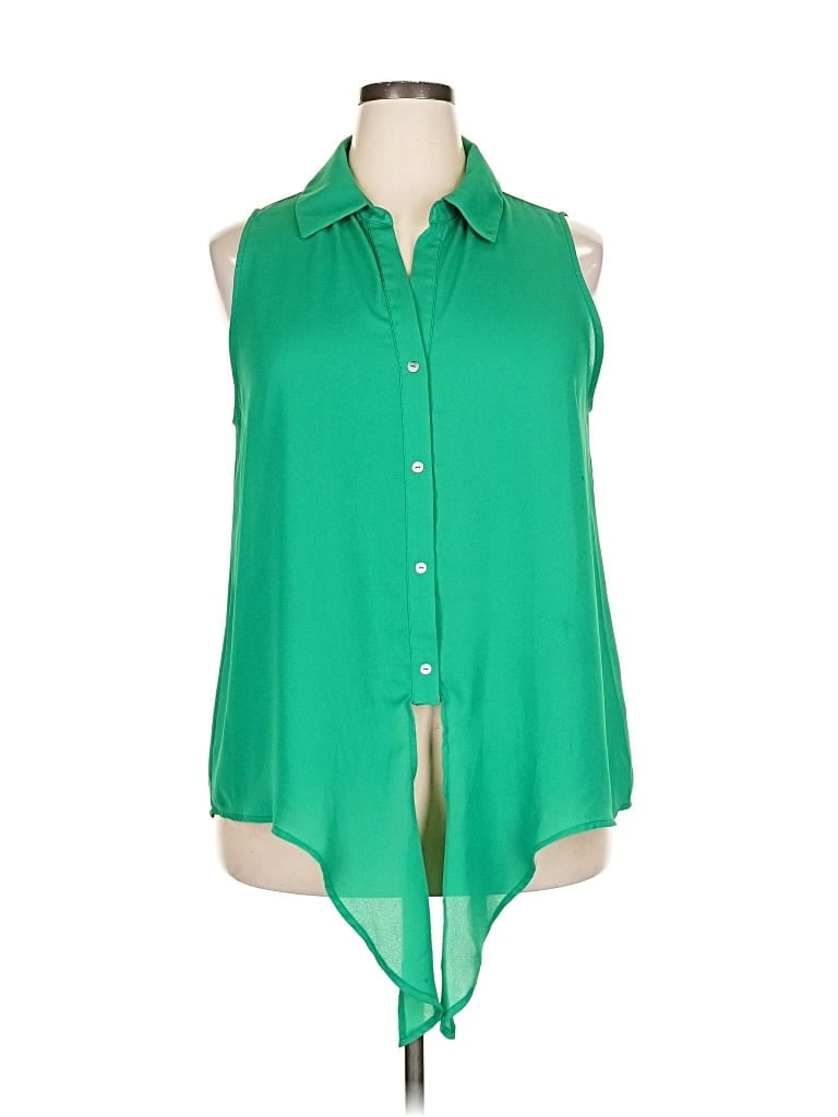 Pre-owned Beacon Sleeveless Blouse In Green