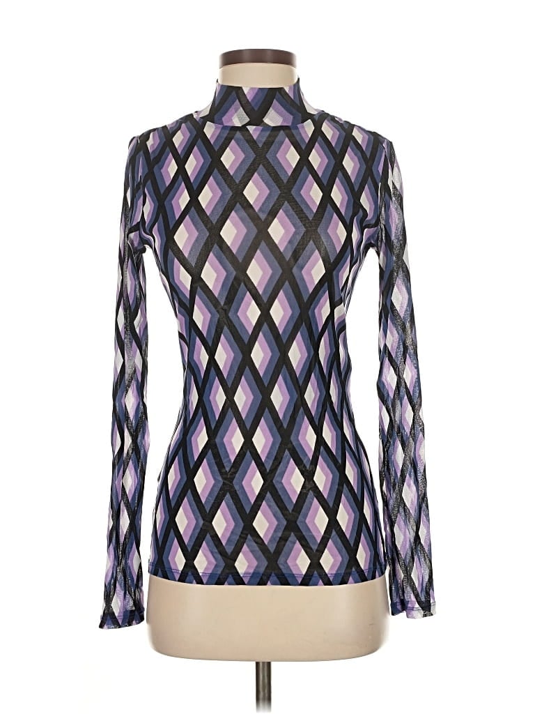 Pre-owned Diane Von Furstenberg Long Sleeve Blouse In Purple