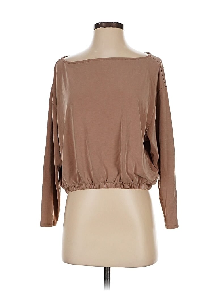 Pre-owned Express Outlet 3/4 Sleeve T-shirt In Brown