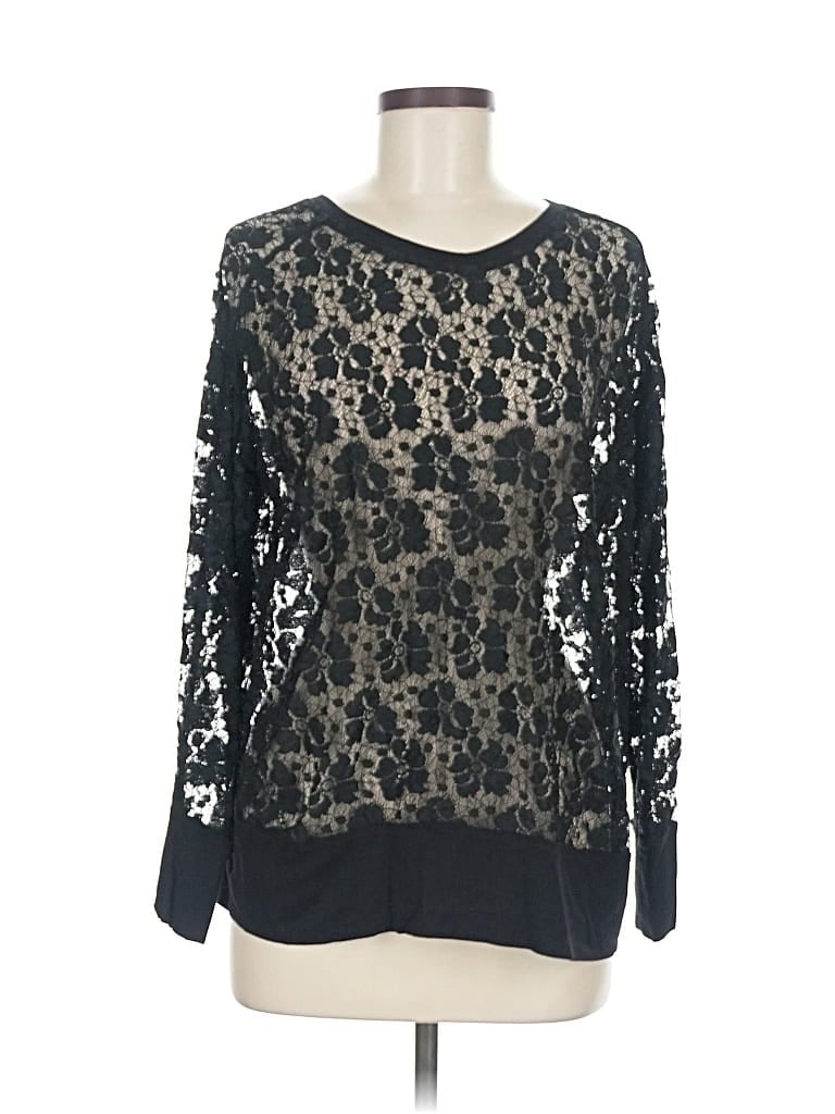 Pre-owned Olivaceous Long Sleeve Blouse In Black