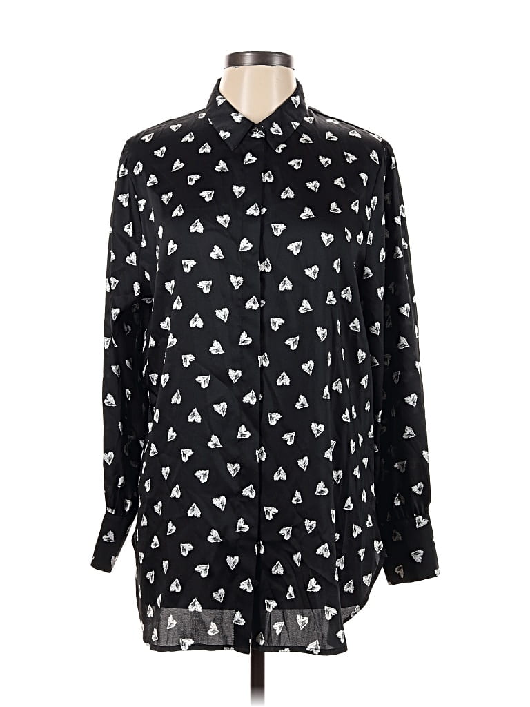 Pre-owned Chico's Long Sleeve Blouse In Black