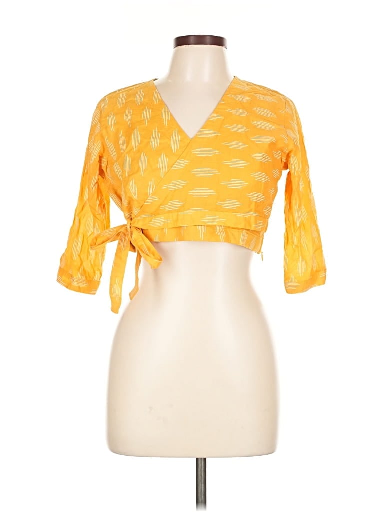 Pre-owned Assorted Brands 3/4 Sleeve Blouse In Yellow
