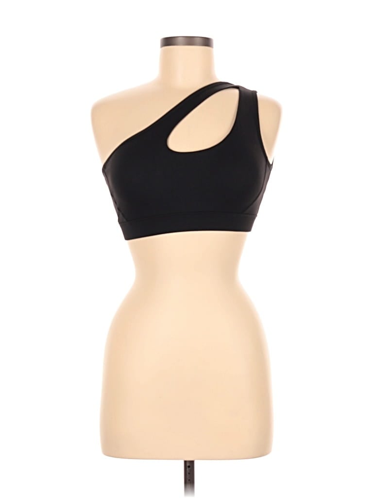 Pre-owned Unbranded Tank Top Black One Shoulder Neckline Tops
