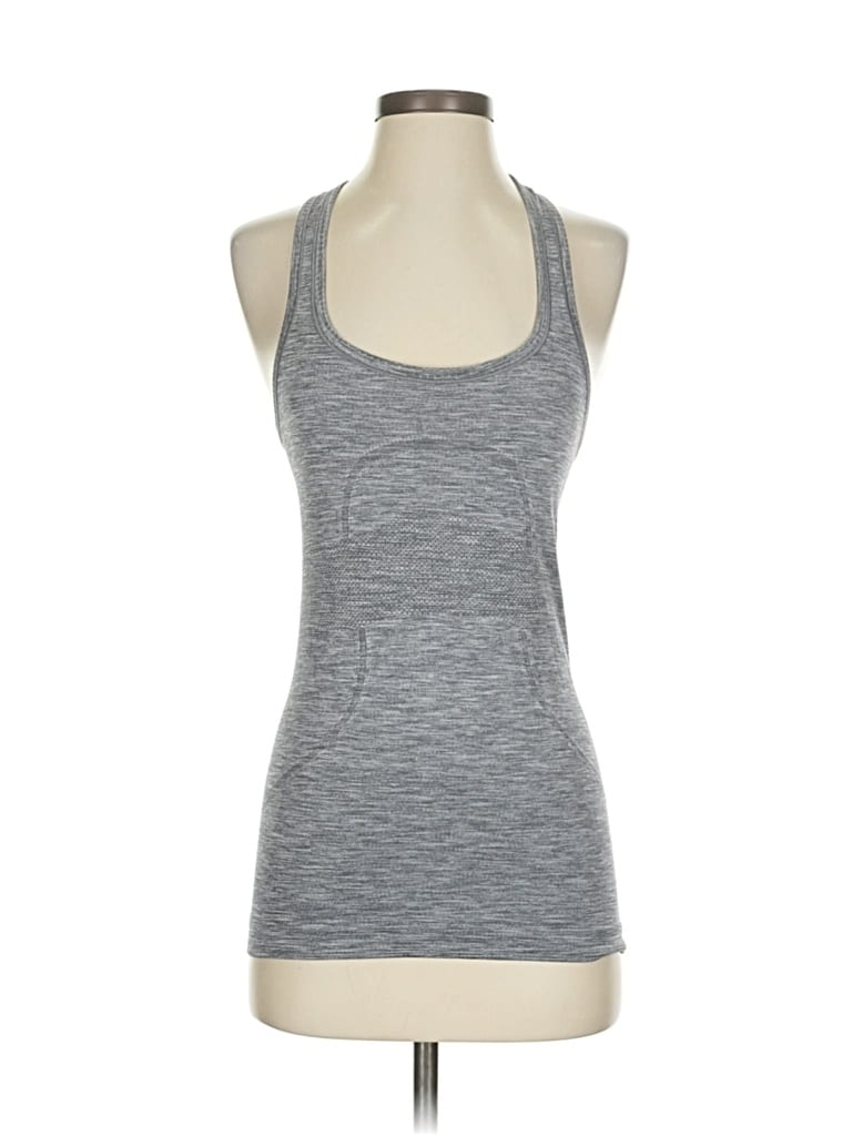 Pre-owned Lululemon Athletica Tank Top Gray Halter Neckline Tops