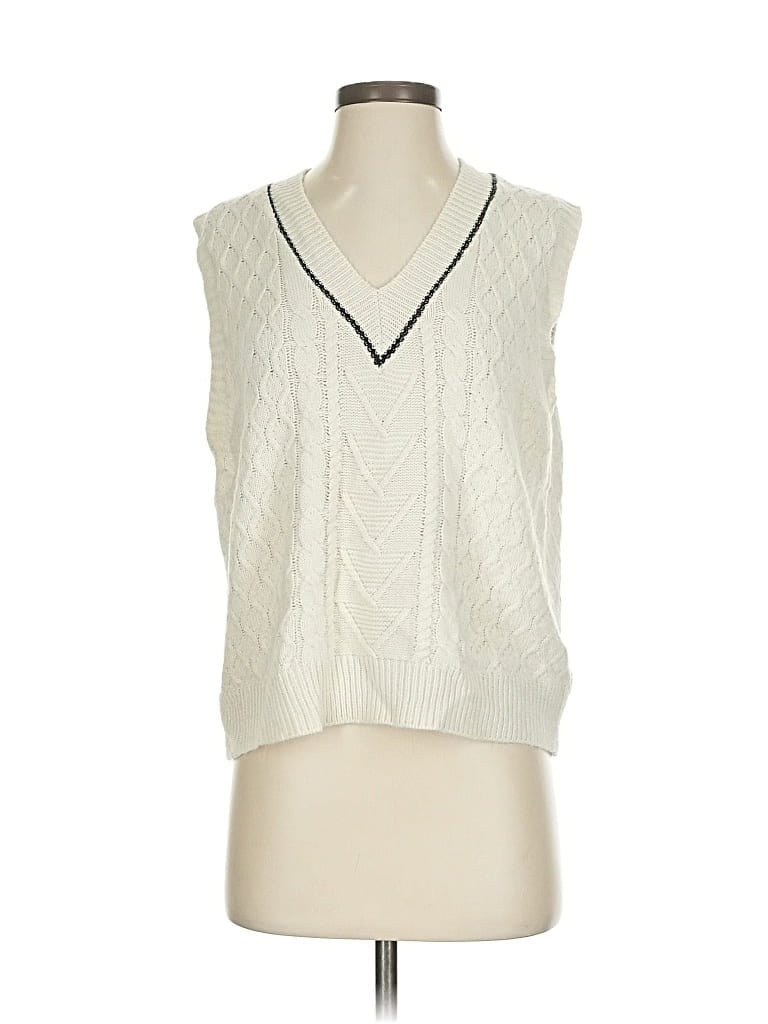 Pre-owned Shein Sweater Vest In White