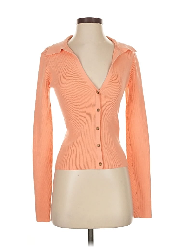 Pre-owned Intermix Cardigan Sweater In Orange