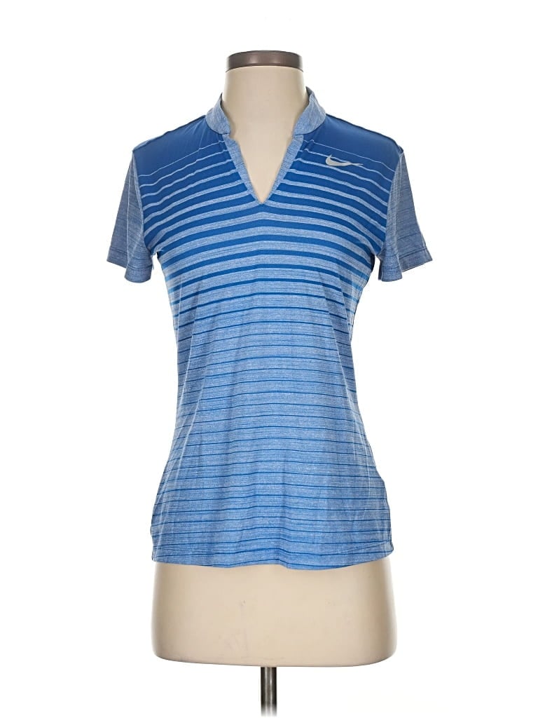 Pre-owned Nike Short Sleeve Polo Shirt In Blue