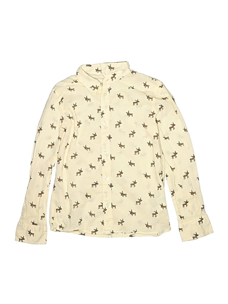 Pre-owned H&m Kids' Long Sleeve Button Down Shirt In White