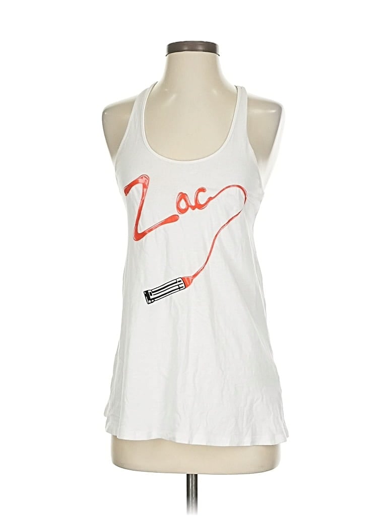 Pre-owned Zac Posen For Target Tank Top White Halter Neckline Tops