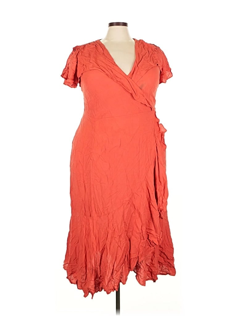 City Chic Casual Dress In Orange