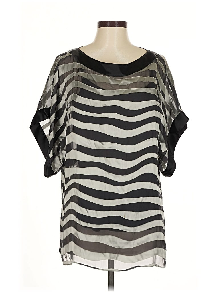 Pre-owned Worth Short Sleeve Blouse In Silver