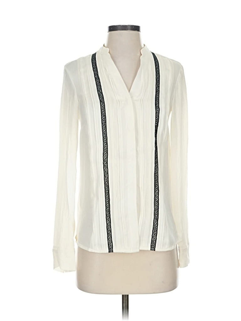 Pre-owned H&m Long Sleeve Blouse In White