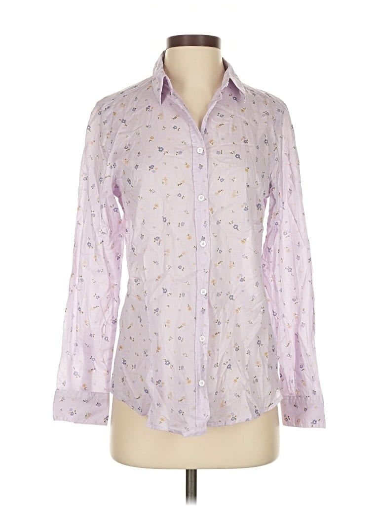 Pre-owned United Colors Of Benetton Long Sleeve Button Down Shirt In Purple