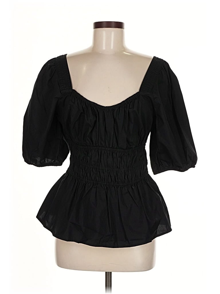 Pre-owned Gap 3/4 Sleeve Blouse In Black