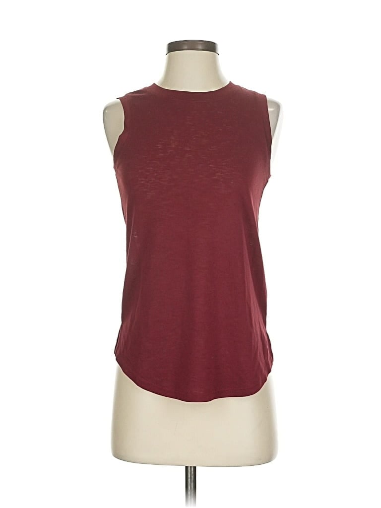 Pre-owned Athleta Sleeveless T-shirt In Burgundy