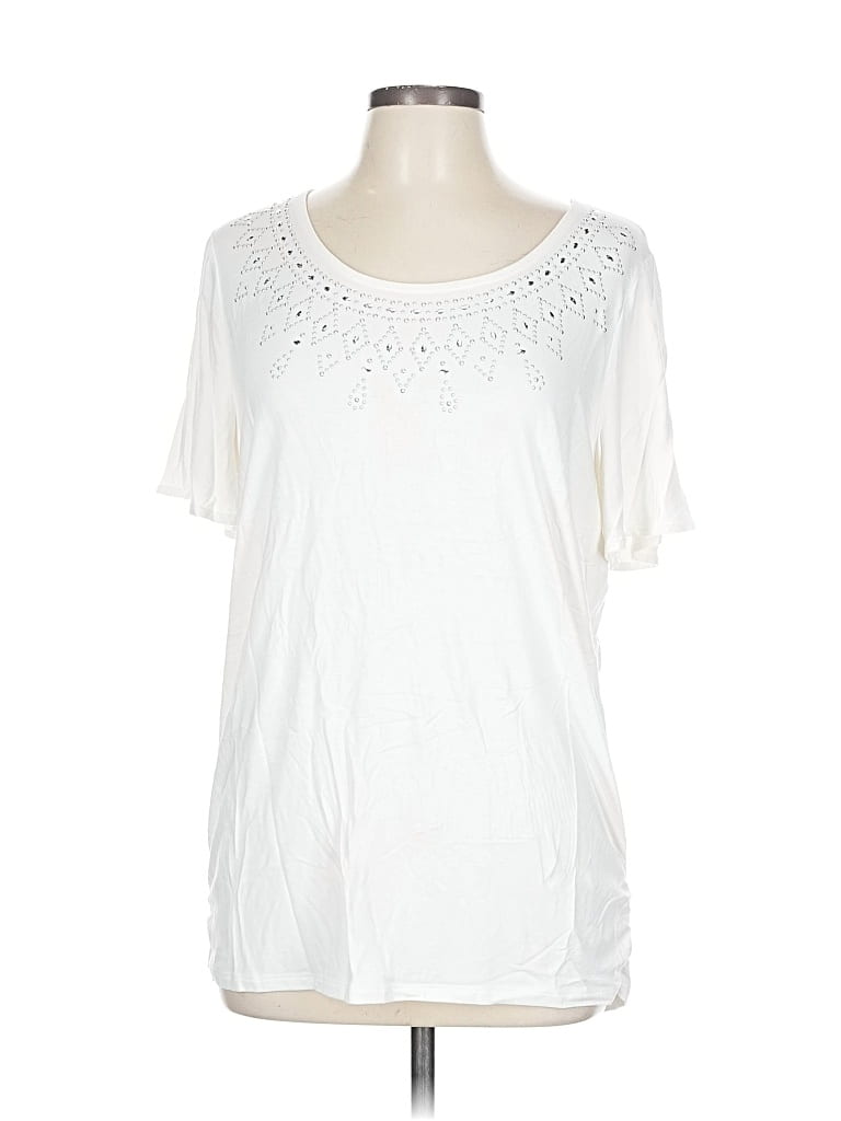 Pre-owned Jm Collection Short Sleeve T-shirt In White