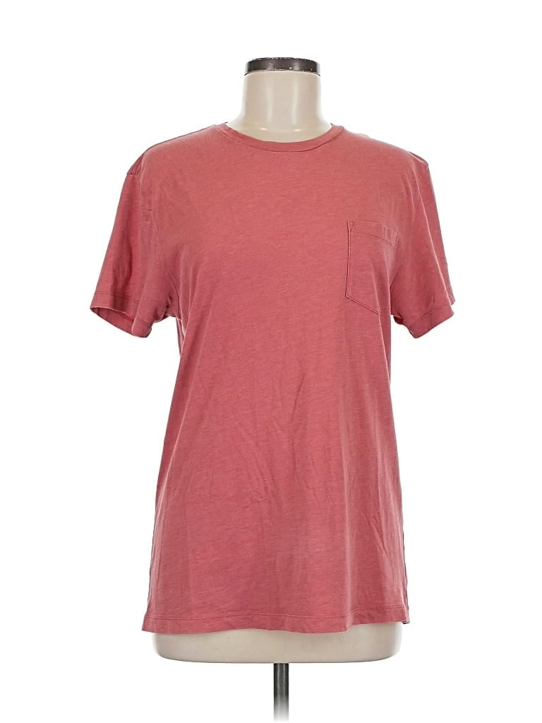 Pre-owned J.crew Factory Store Short Sleeve Top Red Crew Neck Tops