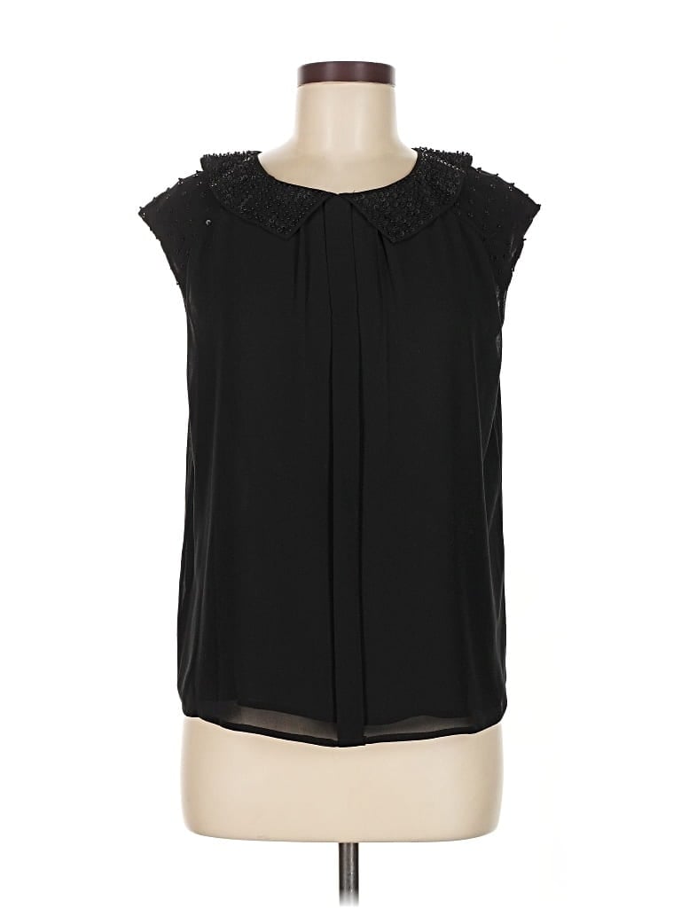 Pre-owned Ann Taylor Sleeveless Blouse In Black