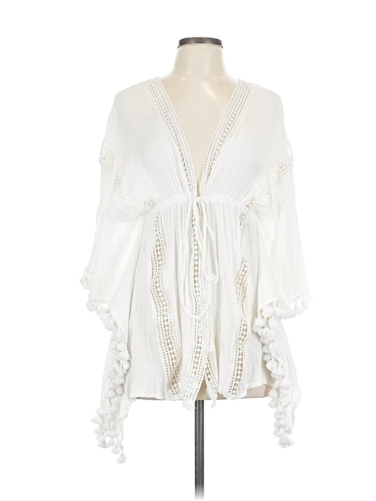 Pre-owned Michael Stars 3/4 Sleeve Blouse In White