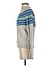 BCBGeneration Chevron-herringbone Fair Isle Gray Turtleneck Sweater Size XXS - photo 5
